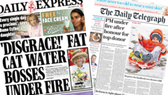 newspaper-headlines:-water-bosses-a-'disgrace'-and-easter-honours-'row'