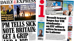 newspaper-headlines:-eu-olive-branch-and-pm-targets-'sick-note-culture'