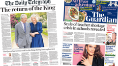 newspaper-headlines:-'return-of-the-king'-and-'teacher-shortage-crisis'