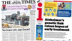 newspaper-headlines:-'no-truce-yet'-in-gaza-and-alzheimer's-treatment-hope
