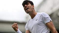 wimbledon-results-2024:-carlos-alcaraz-opens-wimbledon-defence-with-win-over-mark-lajal