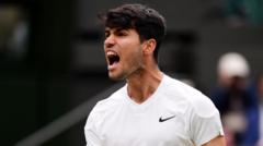 wimbledon-2024-results:-carlos-alcaraz-continues-title-defence-with-hard-fought-win-over-ugo-humbert